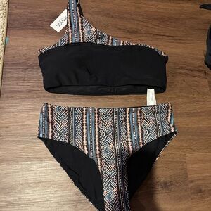 Black and Multicolor Bikini